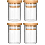 420 Focus Glass Jar with Wooden Lid (4 fl oz, 5-7 g, 4-pack)
