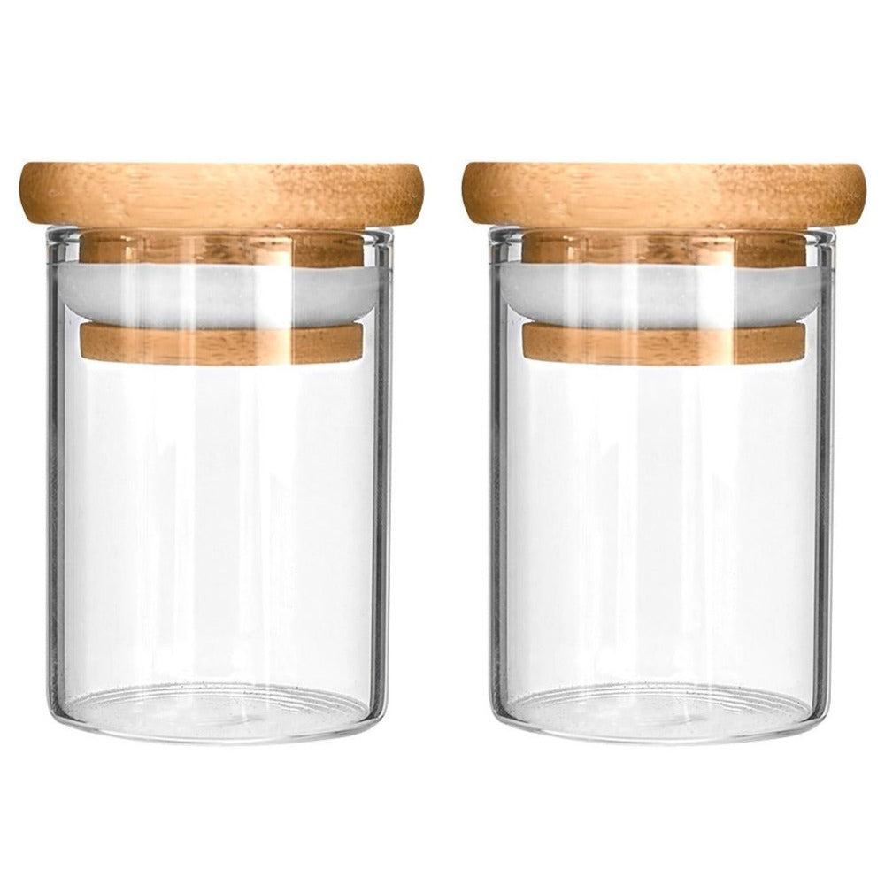 420 Focus Glass Jar with Wooden Lid (4 fl oz, 5-7 g, 2-pack)