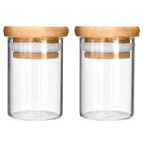 420 Focus Glass Jar with Wooden Lid (4 fl oz, 5-7 g, 2-pack)