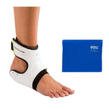 DonJoy Performance POD Ankle Brace (Left, Large, White) and Ice Pack