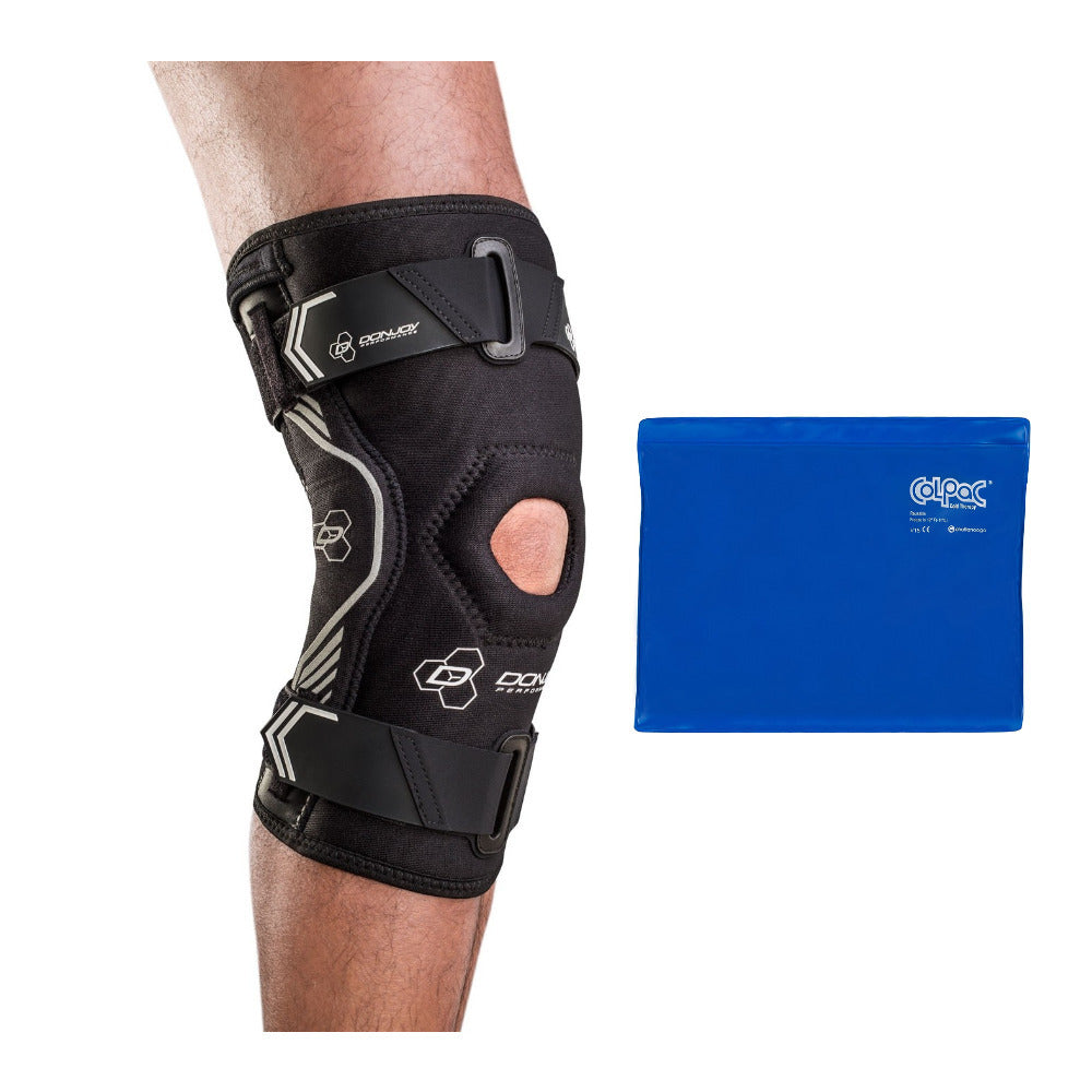 DonJoy Performance Bionic Drytex Knee Sleeve (Large, Black) and Ice Pack