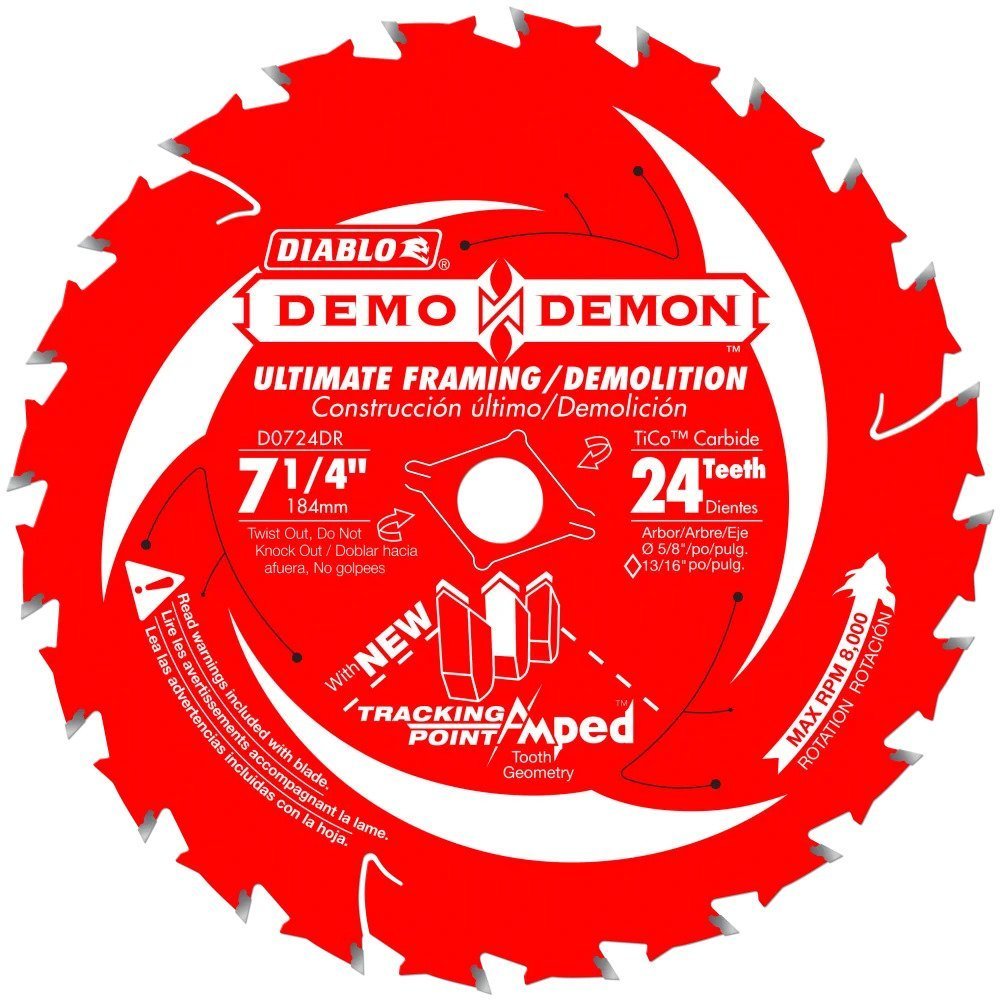 Diablo 71/4in x 24-Tooth PYR Ultimate Framing/Demolition Saw Blade