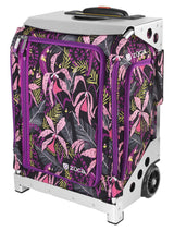 Zuca Navigator Carry-On Bag with Built-In Seat (Wild Orchid Print, Silver Frame)