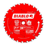 Freud D0724X Diablo 7-1/4-Inch 24 Tooth ATB Carbide Framing Saw Blade