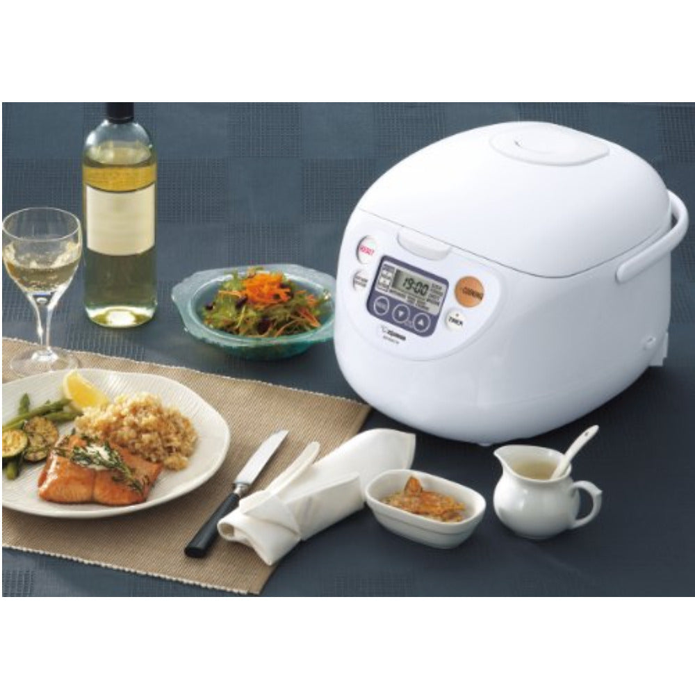 Zojirushi Micom Rice Cooker and Warmer (10-Cup/White) with Stir Spatula & Mitt