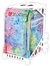 Zuca Rainbow Color Explosion Sport Insert Bag & Pink Frame with Flashing Wheels