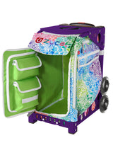 Zuca Rainbow Color Explosion Sport Insert Bag & Purple Frame w/ Flashing Wheels