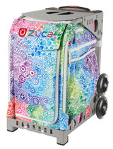 Zuca Rainbow Color Explosion Sport Insert Bag & Gray Frame with Flashing Wheels