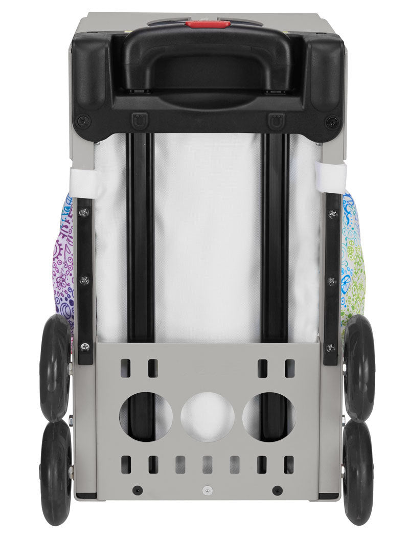 Zuca Rainbow Color Explosion Sport Insert Bag & Gray Frame with Flashing Wheels