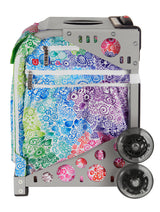 Zuca Rainbow Color Explosion Sport Insert Bag & Gray Frame with Flashing Wheels