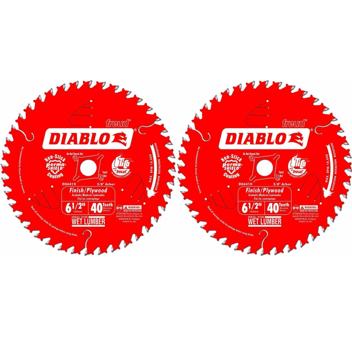 Diablo 6-1/2-Inch x 40-Tooth ATB Precision Finishing Saw Blade (2-Pack)