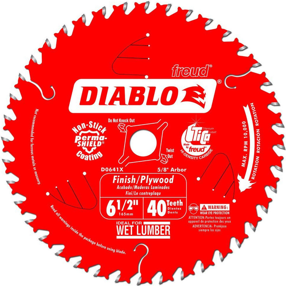 Diablo 6-1/2-Inch x 40-Tooth ATB Precision Finishing Saw Blade (2-Pack)