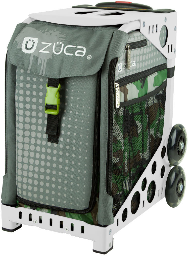 Zuca Paintball Insert Bag & Sport Frame (White) w/ Flashing Wheels
