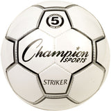 Champion Sports Striker Soccer Ball (Black/White, Size 5)