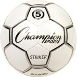 Champion Sports Striker Soccer Ball (Black/White, Size 5)