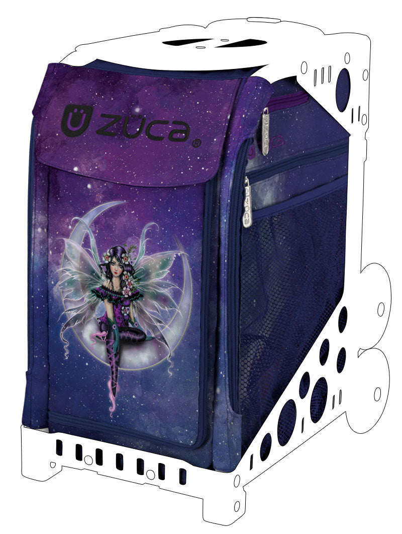 Zuca Fairy Dust Sport Insert Bag and Black Frame with Flashing Wheels