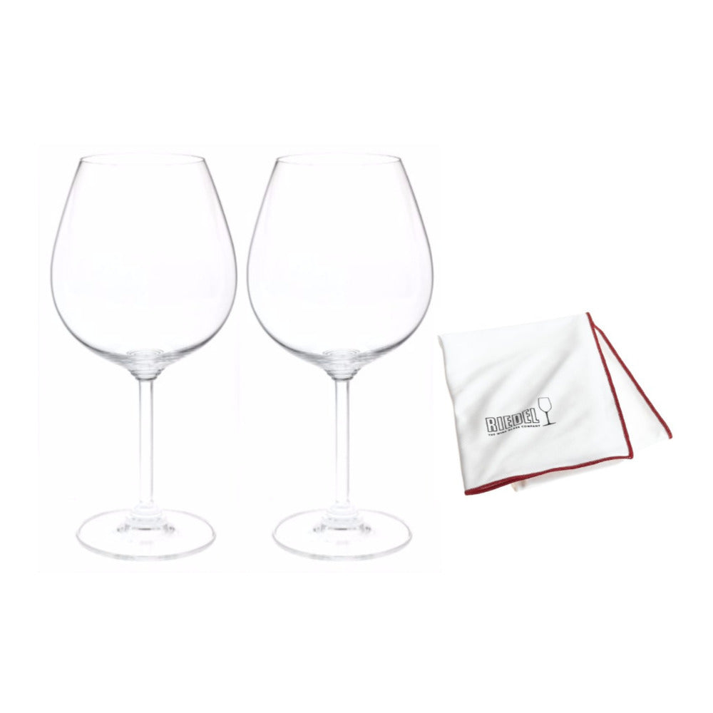 Riedel 644807 Wine Series Pinot Noir Glass (Set of 2) with Polishing Cloth