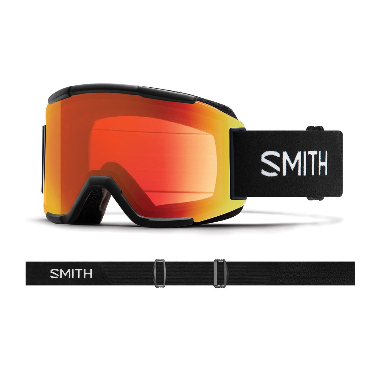 Smith Optics Squad Snow Goggles (Black, Everyday Red Mirror)