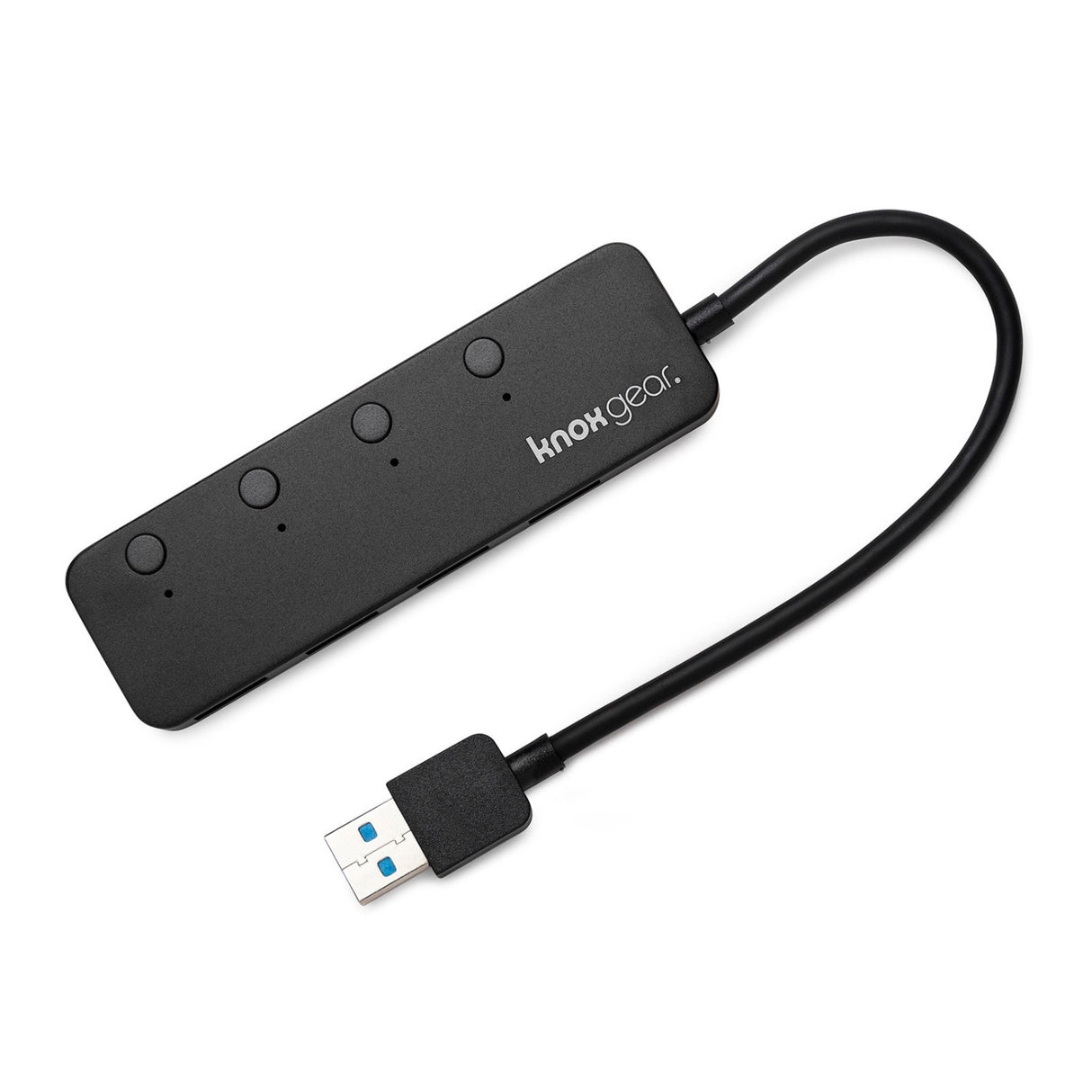Knox Gear USB 3.0 Hub - 4 Port USB Hub 3.0 - Powered USB Hub for Mac Laptop, PC, PS4, Xbox, TV