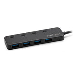 Knox Gear USB 3.0 Hub - 4 Port USB Hub 3.0 - Powered USB Hub for Mac Laptop, PC, PS4, Xbox, TV