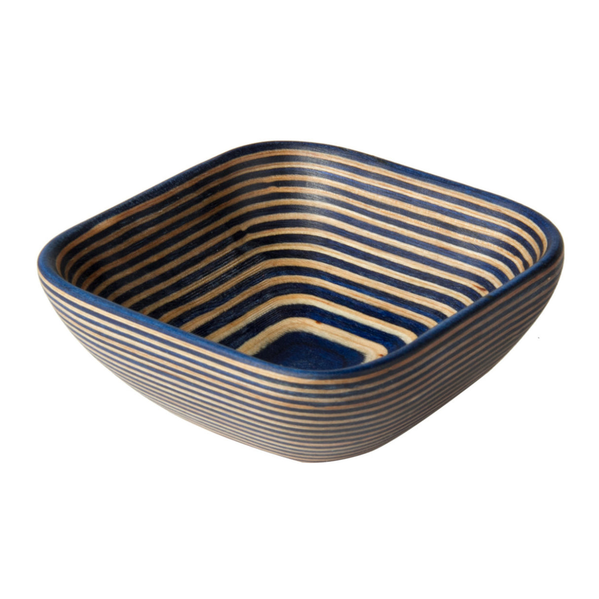 Island Bamboo Pakka Wood Square Pinch Bowl (Blue)
