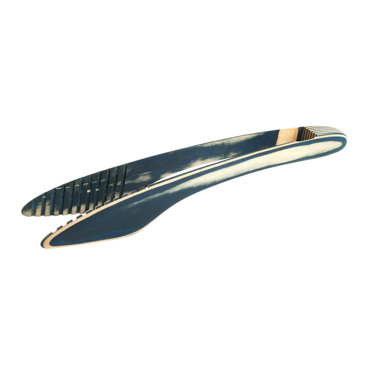 Island Bamboo 12-Inch Pakka Wood Salad Tongs (Blue)