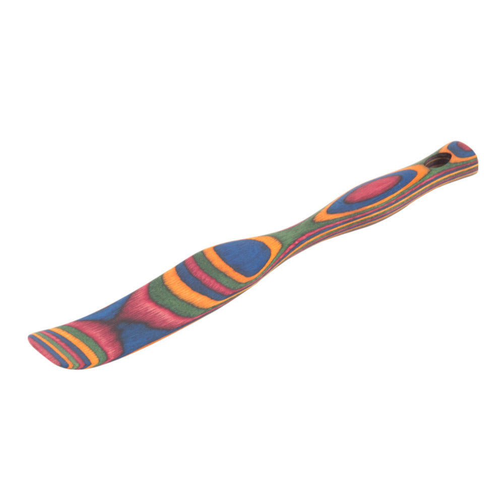Island Bamboo 8-Inch Pakka Wood Slim Spurtle (Rainbow)