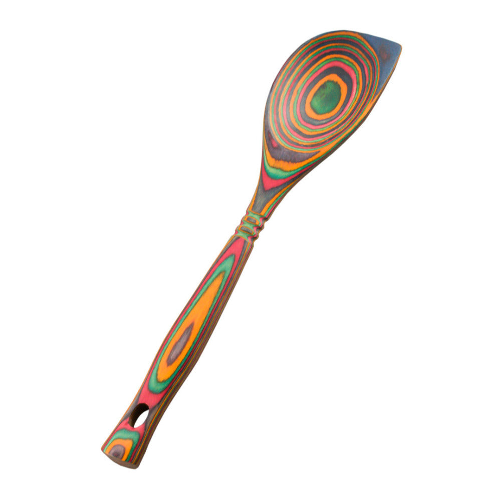 Island Bamboo Pakka Wood Corner Spoon (Rainbow)