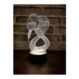 By-Lamp 3D Lovers Lamp with Handmade Wooden Base