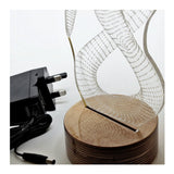 By-Lamp 3D Lovers Lamp with Handmade Wooden Base