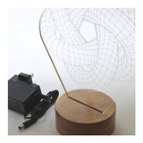 By-Lamp 3D Torus Spiral Lamp with Handmade Wooden Base