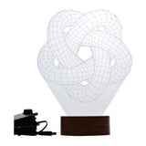 By-Lamp 3D Torus Spiral Lamp with Handmade Wooden Base