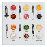 ChefWave Intermix 500-Watt 9-Speed Immersion Hand Blender, 2 Wands, Beaker, Whisk, Chopper