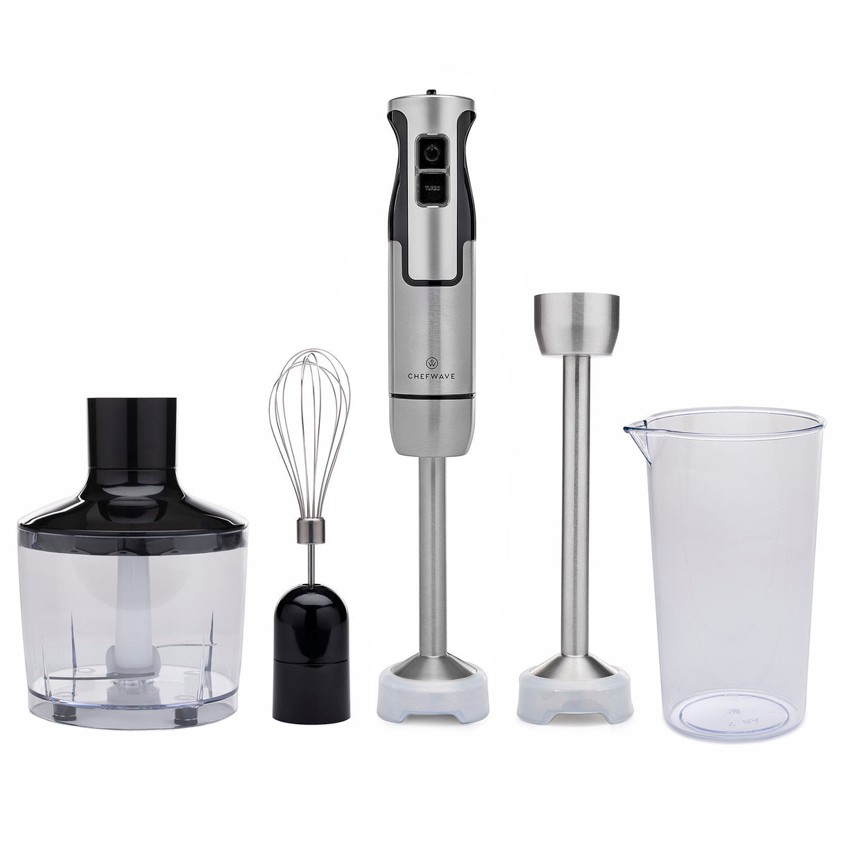 ChefWave Intermix 500-Watt 9-Speed Immersion Hand Blender, 2 Wands, Beaker, Whisk, Chopper