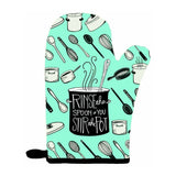 June Clever Rinse The Spoon If You Stir The Pot Funny Oven Mitt (2-Pack)