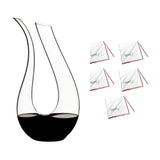 Riedel Amadeo Decanter with 5 Large Microfiber Polishing Cloths Bundle