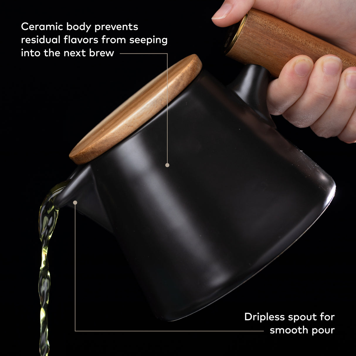 ChefWave Artisan Series Ceramic Tea Pot with Infuser and Two Mugs