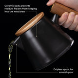 ChefWave Artisan Series Ceramic Tea Pot with Infuser and Two Mugs