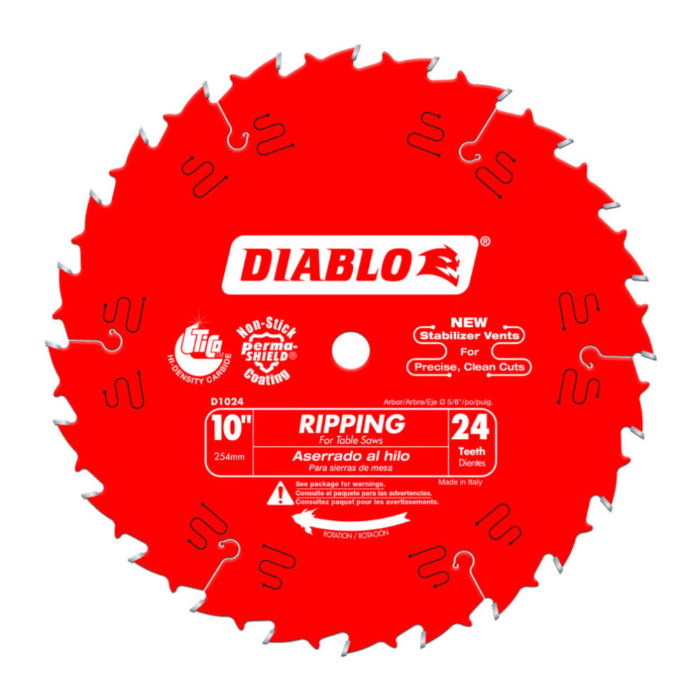 Diablo D1024X 10-Inch 24-Tooth ATB Ripping Saw Blade