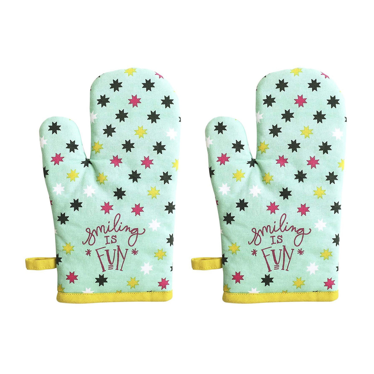 June Clever  Smiling is Fun, Funny Oven Mitt (2-Pack)