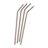 Mind Reader Stainless Steel Reusable Straight/Curved Straws (Rose Gold, 8-Pack)