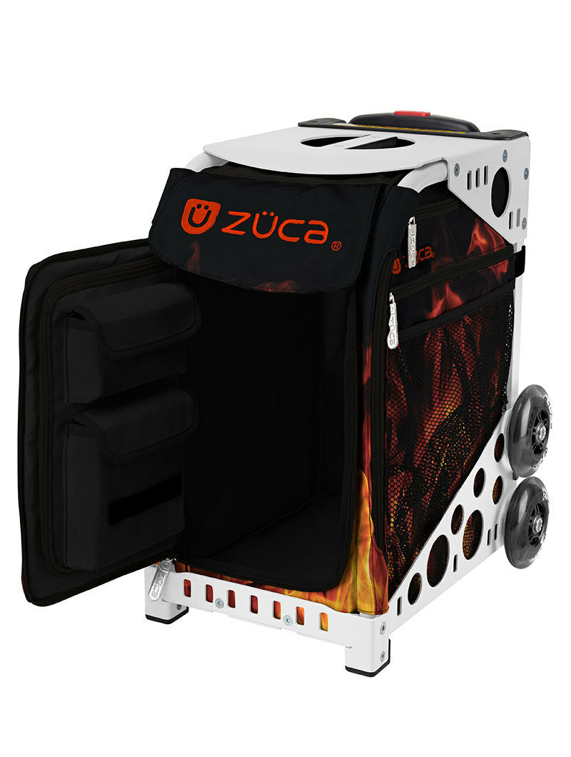 Zuca Blaze Sport Bag and White Frame with Flashing Wheels