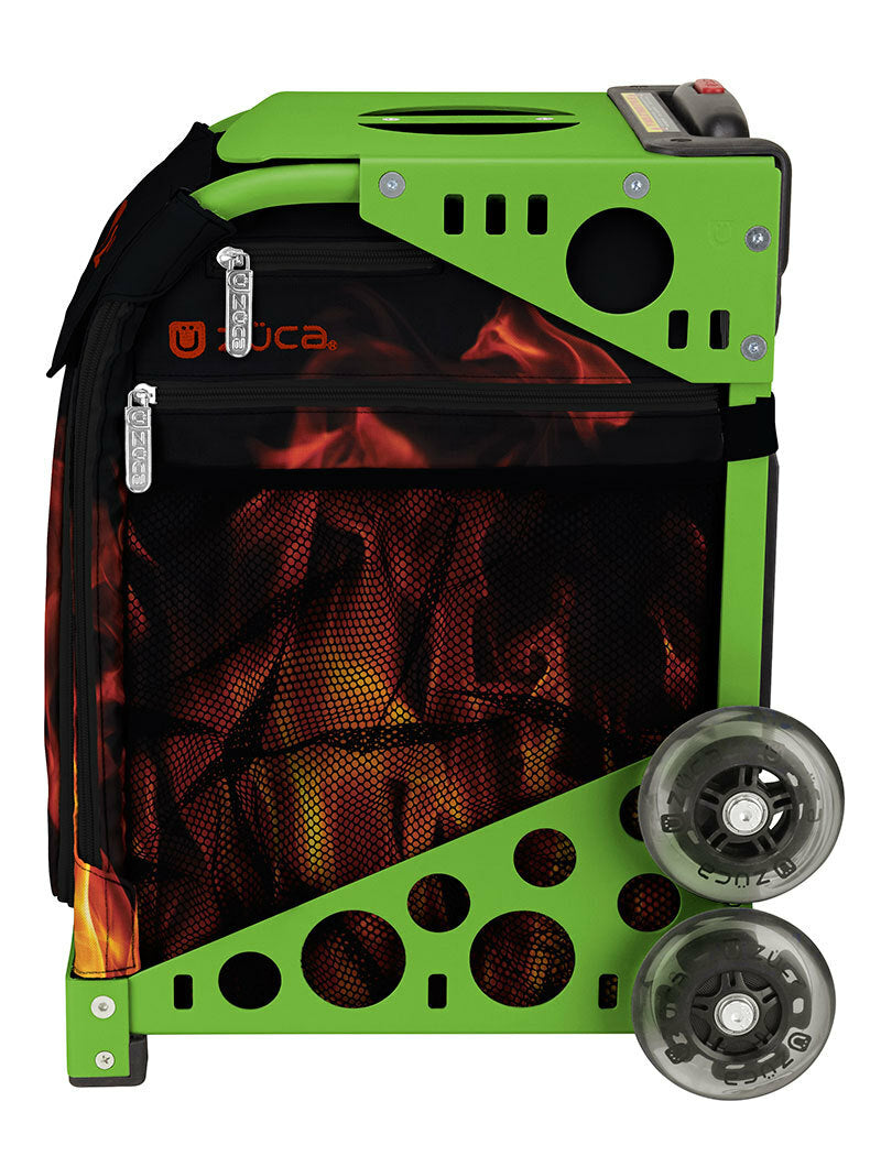 Zuca Blaze Sport Bag and Green Frame with Flashing Wheels
