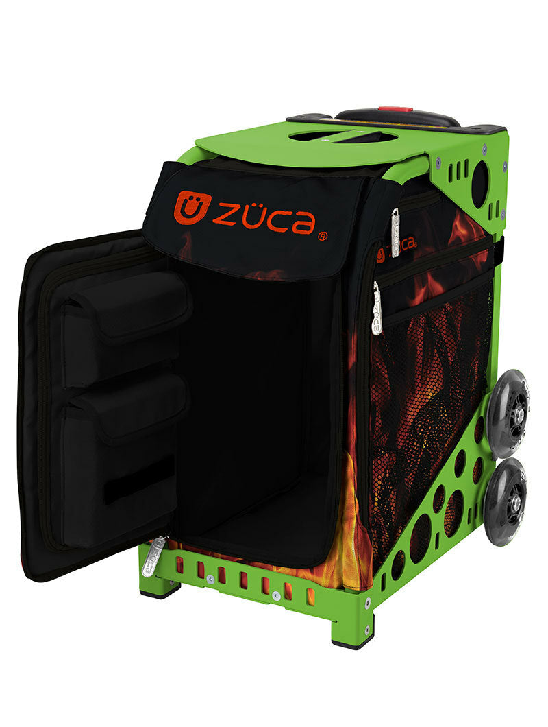 Zuca Blaze Sport Bag and Green Frame with Flashing Wheels
