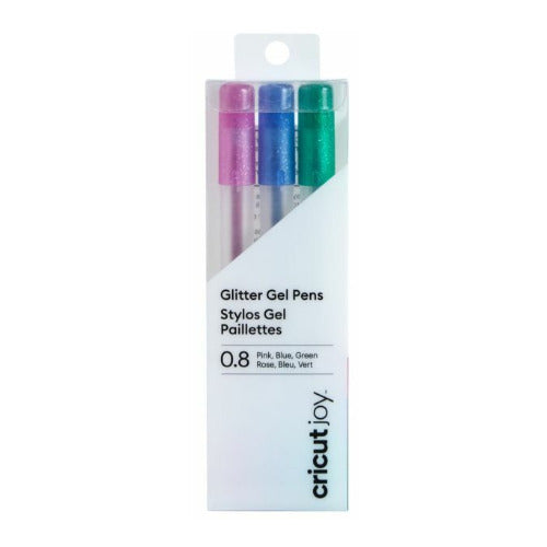Cricut Joy 0.8mm Glitter Gel Pens (3-Pack, Pink, Blue, Green)