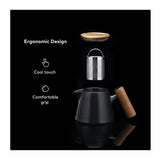 ChefWave Ceramic Tea Pot with Stainless Steel Tea Infuser and Bamboo Lid, 20 oz.