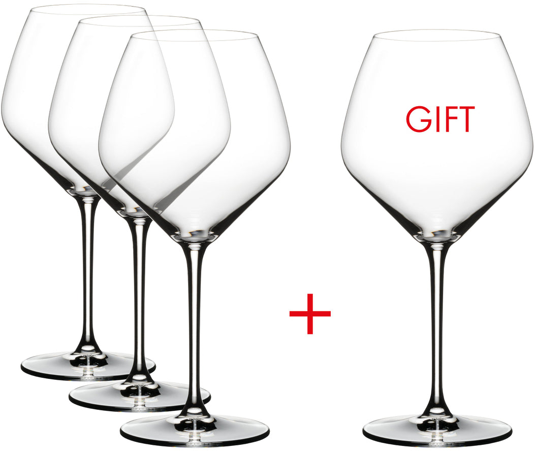 Riedel Extreme Pinot Noir Glasses Value Gift Pack (Buy 3 Get 4) Bundle