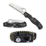 Spyderco Rescue 3 Lightweight Folding Knife with Multi-Tool Paracord Bracelet