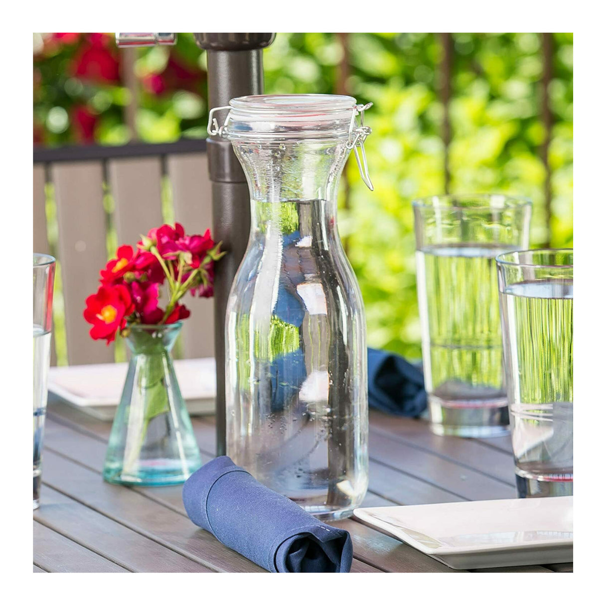 TableCraft 33.875 oz Resealable Glass Water Carafe