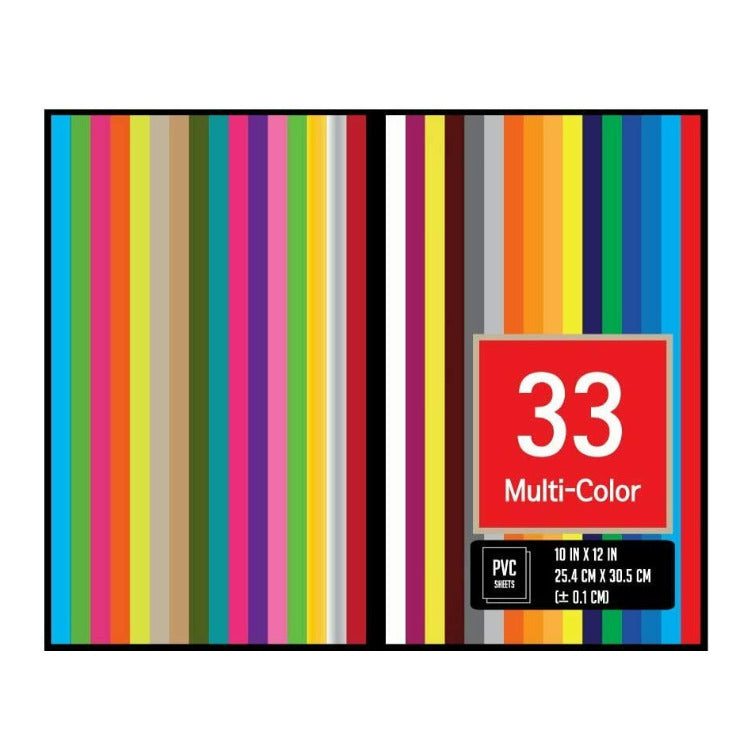 GIO-FLEX PVC Heat Transfer Vinyl 33 Sheets HTV Assorted Colors Bundle